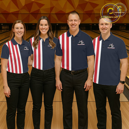 Retro Bowling Shirts For Men custom Red, White and Blue patriotic bowling outfits team jerseys NQS11446