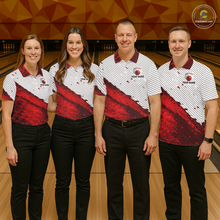 Load image into Gallery viewer, Red Bowling Shirts for Women Men Custom Bowling Jerseys Polo $ 1/4 Zip for Team MBL219