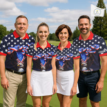 Load image into Gallery viewer, Custom 250 years of freedom Eagle American Flag Womens Golf Polo shirts, patriotic team golf outfit NQS11597