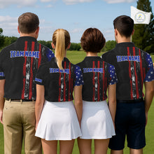Load image into Gallery viewer, Custom Mens Golf Polo Shirt USA Flag, Golf Family Team Shirt, School Team Golf Shirt, Patriotic Golf Shirt NHT715