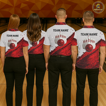Load image into Gallery viewer, Red Bowling Shirts for Women Men Custom Bowling Jerseys Polo $ 1/4 Zip for Team MBL219