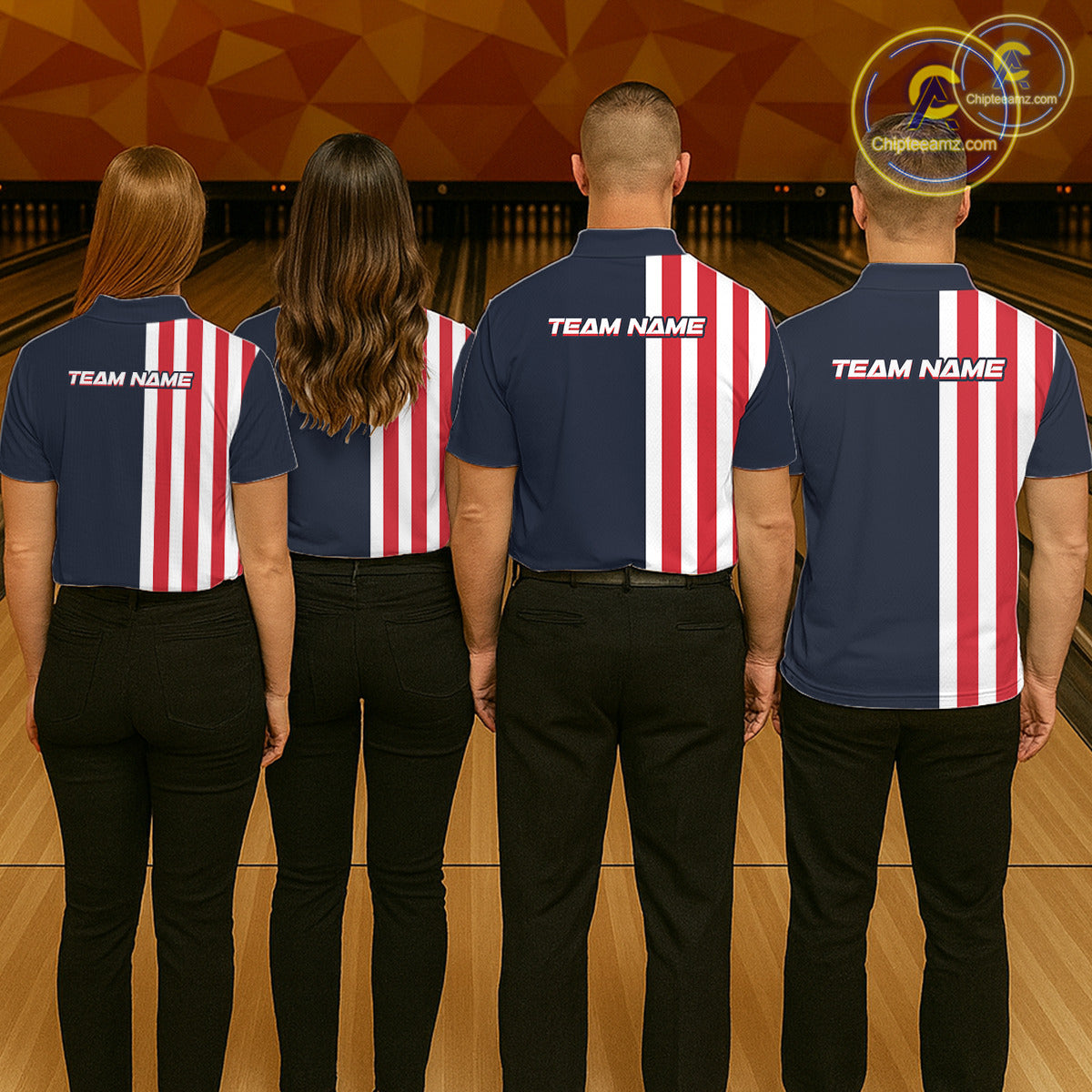 Retro Bowling Shirts For Men custom Red, White and Blue patriotic bowling outfits team jerseys NQS11446