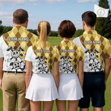 Load image into Gallery viewer, Funny Golf Ball Pattern Argyle Mens Golf Polo Shirts Custom Golf Outfits Men, Green Golf Tops NHT786