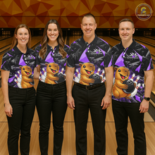 Load image into Gallery viewer, Custom Purple Capybara Bowling Jersey for Men Bowling Team Shirts Bowling Polo &amp; 1/4 Zip HNT255