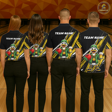 Load image into Gallery viewer, Custom Yellow Beer Duck Bowling Shirt for Women Duck Funny Beer Bowling Team Jersey HNT276