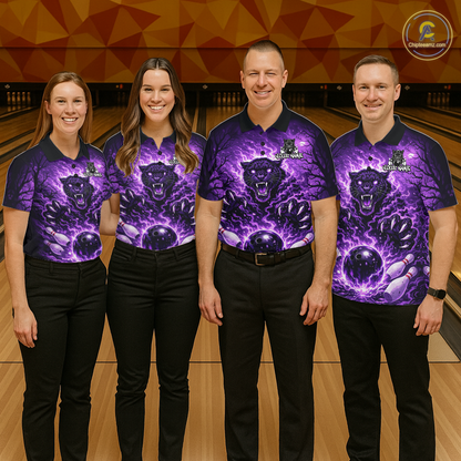 Custom Panther Bowling Shirt for Men Bowling Team Jersey Bowling Outfit Polo & Quarter-Zip QZT970