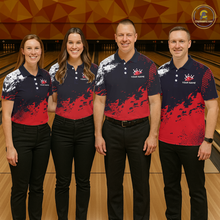 Load image into Gallery viewer, Red Custom Bowling Shirts for Women Men Bowling Jersey Polo&amp;1/4 Zip Shirt for Team MBL224