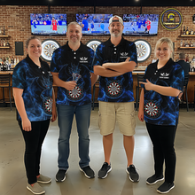 Load image into Gallery viewer, Custom Blue Dragon Darts Board Dart Shirts For Women Darts Team Jerseys Polo &amp; 1/4 Zip NNT121
