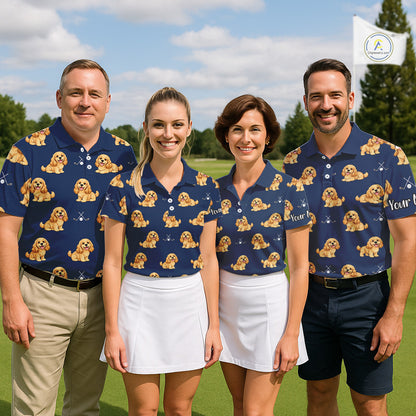 Mens Golf Polo Shirt Custom Funny Cocker Spaniel Team Mens Golf Tops, Dog Lover Gift NHN0210