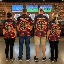 Load image into Gallery viewer, Red Flaming Roses Dartboard &amp; Arrow Custom Men Darts Quarter-Zip Shirts Fire Flame Dart Jerseys NYN2264