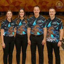 Load image into Gallery viewer, Custom Turquoise Funny Horse Bowling Jersey for Men Bowling Team Shirts Bowling League Polo &amp; 1/4 Zip HNT183