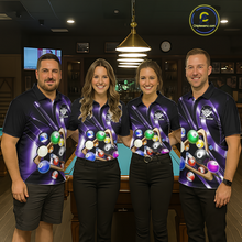 Load image into Gallery viewer, Custom Ball Pool Shirts Purple Billiard Shirt for Men Billiard Team Jersey Billiard League NNT180