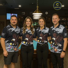 Load image into Gallery viewer, Custom Eagle 8 Ball Billiard Shirts for Men Billiard League Billiard Team Shirts Polo &amp; 1/4 Zip NNT108