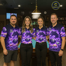 Load image into Gallery viewer, Purple Flaming Funny Dragon Pool 8 Ball Billiard Shirt For Men Custom Ball Billiard Team Attire NYN2611