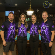 Load image into Gallery viewer, Grim Reaper Thunder Purple 8 Ball Pool Men Polo &amp; 1/4-Zip Shirt Custom Billiards Ball Jerseys NYN2432