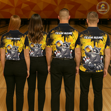 Load image into Gallery viewer, Custom Beer Raccoon Bowling Jersey for Men Bowling Polo &amp; 1/4 Zip Bowling Team Shirts HNT270
