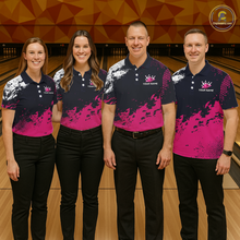 Load image into Gallery viewer, Pink Custom Bowling Shirts for Women Men Bowling Jersey Polo&amp;1/4 Zip Shirt for Team MBL224