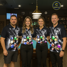 Load image into Gallery viewer, Custom Ball Pool Shirts Grey Billiard Shirt for Men Billiard Team Jersey Billiard League NNT180