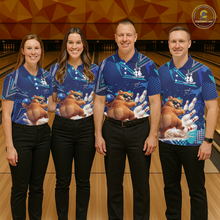 Load image into Gallery viewer, Custom Funny Wombat Bowling Team Shirt Navy Bowling Jersey for Women Bowling Performance QZT924