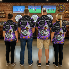 Load image into Gallery viewer, Custom Purple Duck Funny Dart Shirt Dart Team Jersey for Men Dartboard Polo &amp; 1/4Zip NNT167