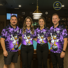 Load image into Gallery viewer, Custom Purple Funny Duck Billiard Shirt for Women Billiard Team Jersey League 8 Ball Pool Shirts NNT171