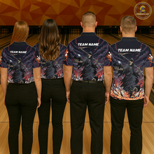 Load image into Gallery viewer, Custom Grim Reaper Flame Bowling Jersey for Men Bowling Team Shirts Polo &amp; 1/4 Zip HNT193