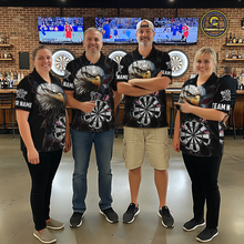 Load image into Gallery viewer, Custom US Flag Eagle Dart Shirts For Women Dart Board Gifts Darts Team Jerseys Dart League NNT154