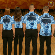 Load image into Gallery viewer, Icy Mens Bowling Shirts Custom Snowflake Icy Bowling Ball And Pins Team League Bowler Jerseys NYN3070