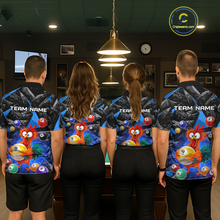 Load image into Gallery viewer, Custom Funny Blue Chicken 9 Ball Pool Billiard Shirt for Men Polo &amp; 1/4 Zip, Billiard Team Jerseys NNT157