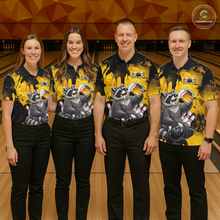 Load image into Gallery viewer, Custom Beer Raccoon Bowling Jersey for Men Bowling Polo &amp; 1/4 Zip Bowling Team Shirts HNT270