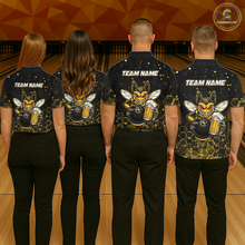 Load image into Gallery viewer, Custom Funny Beer Bee Bowling Jersey for Women Bowling Team Shirts Polo &amp; 1/4 Zip HNT191