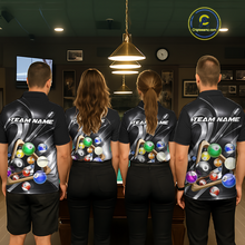 Load image into Gallery viewer, Custom Ball Pool Shirts Grey Billiard Shirt for Men Billiard Team Jersey Billiard League NNT180