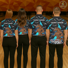 Load image into Gallery viewer, Custom Turquoise Funny Horse Bowling Jersey for Men Bowling Team Shirts Bowling League Polo &amp; 1/4 Zip HNT183