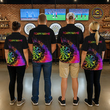 Load image into Gallery viewer, Colorful Splatter Dartboard Grunge Dart Polo Shirts For Men Custom Name For Darters NYN2281