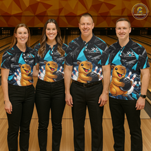 Load image into Gallery viewer, Custom Turquoise Capybara Bowling Jersey for Women Bowling Team Shirts Bowling Polo &amp; 1/4 Zip HNT255