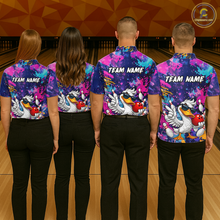 Load image into Gallery viewer, Custom Graffiti Funny Duck Bowling Jersey for Women Bowling League Bowling Team Shirts Polo &amp; 1/4 Zip HN234