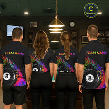 Load image into Gallery viewer, Custom Colorful Splatter Men's Billiard Ball Shirt Personalized Ball 8 Billiard Team Shirt NYN2342