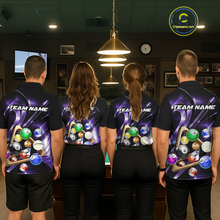 Load image into Gallery viewer, Custom Ball Pool Shirts Purple Billiard Shirt for Women Billiard Team Jersey Billiard League NNT180