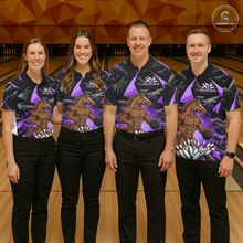 Load image into Gallery viewer, Custom Purple Funny Horse Bowling Jersey for Men Bowling Team Shirts Bowling League Polo &amp; 1/4 Zip HNT183
