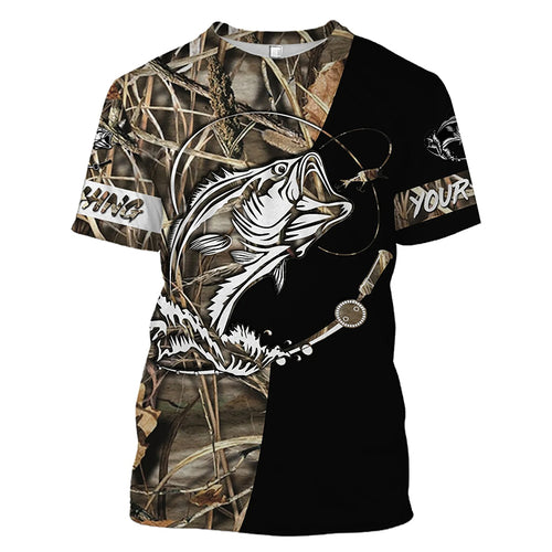 Personalized fishing tattoo full printing fishing shirt - black version