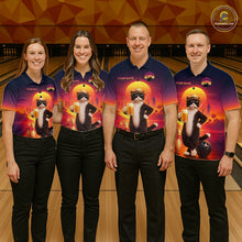 Load image into Gallery viewer, Beer Cat Funny Bowling Shirt for Men Retro Custom Cat with Beer Bowling Team Jersey HNT274