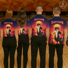 Load image into Gallery viewer, Beer Cat Funny Bowling Shirt for Men Retro Custom Cat with Beer Bowling Team Jersey HNT274