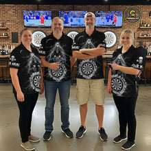 Load image into Gallery viewer, Lightning Thunder White &amp; Black Grim Reaper Custom Dart Polo Shirt Women Dart League Jerseys NYN2091