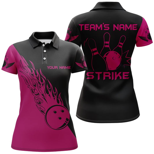 Strike Bowling Polo Shirt For Women Custom Bowling Jersey Bowing Team Shirts BDT193