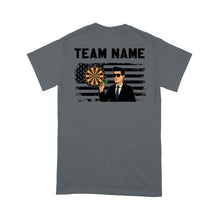 Load image into Gallery viewer, US Flag Dartboard Grunge Custom Name Shirts Dart Shirts For Men, Darts For Gift NYN0174