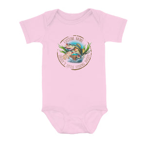 Personalized Largemouth Bass Infant Fishing Shirts, Daddy's Little Fishing Buddy Bass Baby Onesie NQS8280