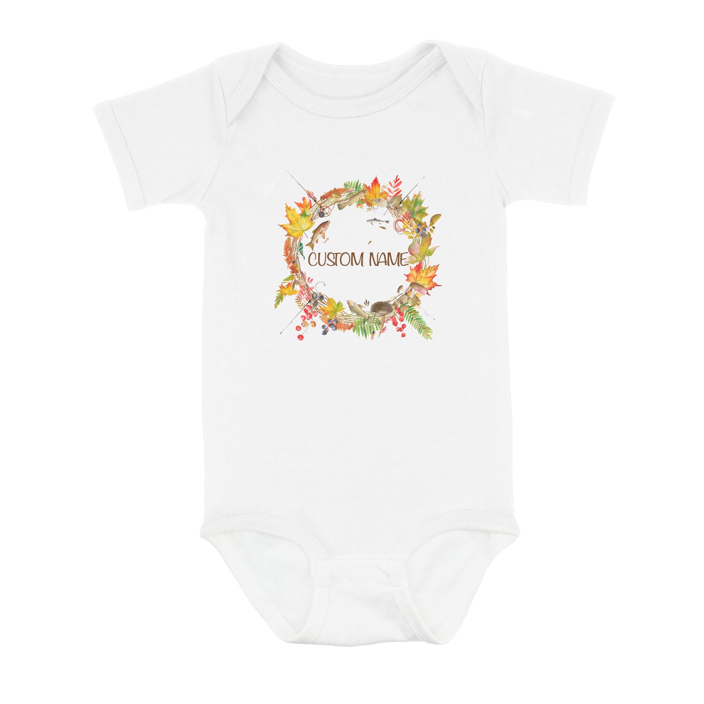 Custom Fall Fishing Infant Fishing Shirts, Fall Fishing Baby Onesie Thanksgiving Newborn IPHW7145