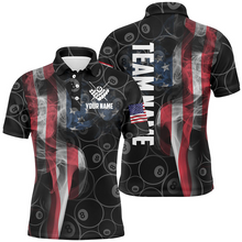 Load image into Gallery viewer, Personalized Vintage Smoke Texas/American Flag Billiard Polo Shirts For Men, 8 Ball Pool Team Jerseys VHM1202