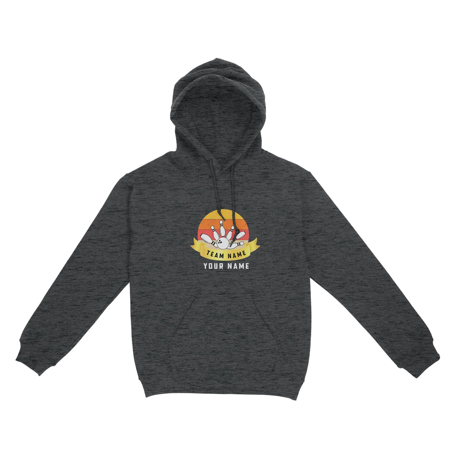 Custom Name and Team name Retro Bowling Ball Pins Unisex Standard Hoodie NQS8693
