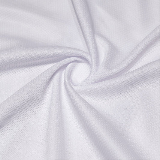 Close-up fabric detail of lightweight 100% polyester quick-dry bowling shirt